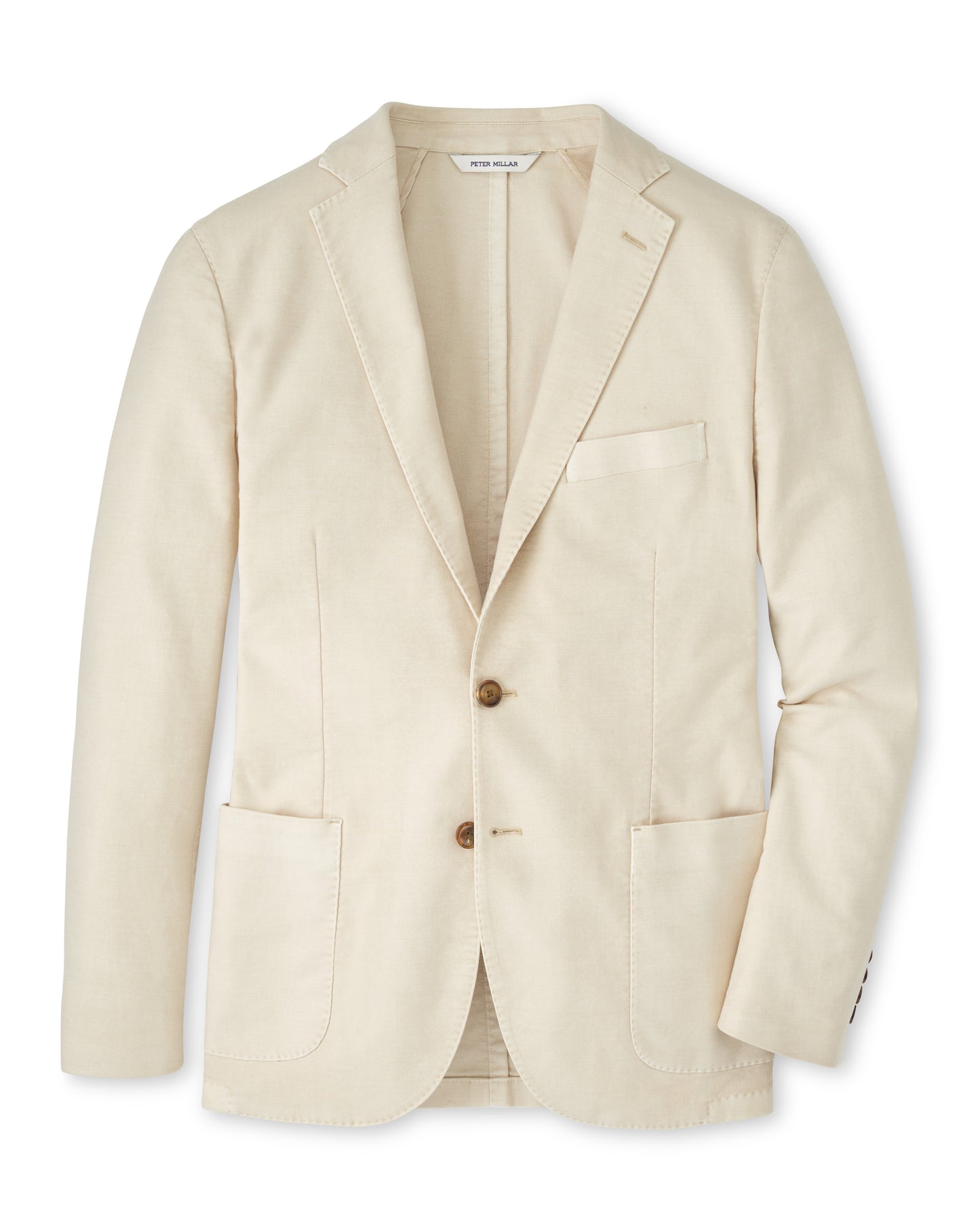 Weekend Soft Jacket in soft beige cotton-stretch, garment-dyed for comfort, curated in Fredericksburg TX