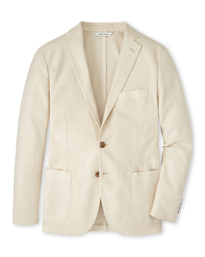 Weekend Soft Jacket in soft beige cotton-stretch, garment-dyed for comfort, curated in Fredericksburg TX