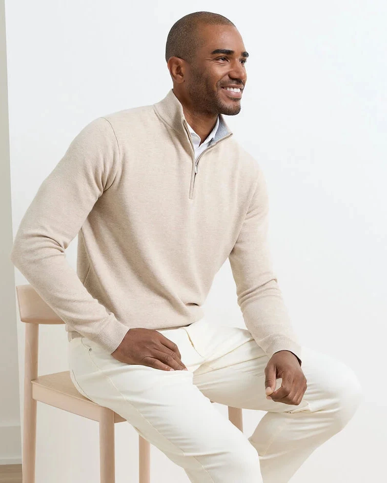 Coolspun Lite Cotton Quarter-Zip Sweater