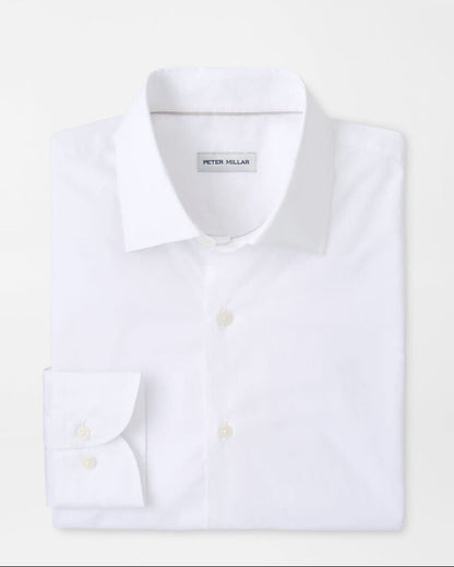Brighton Perfect Poplin Sport Shirt in white cotton with spread collar and double-button cuffs