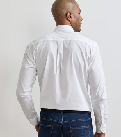 Brighton Perfect Poplin Sport Shirt in white cotton with spread collar and double-button cuffs
