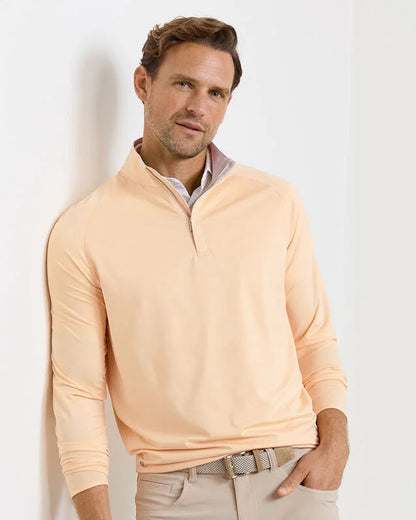 Stealth Performance Quarter-Zip - Light Orange Sorbet pullover with moisture-wicking fabric