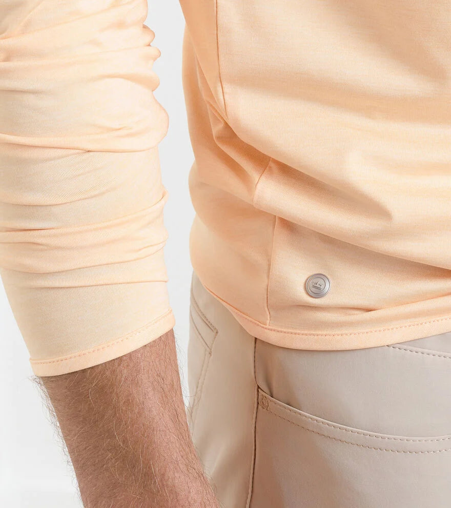 Stealth Performance Quarter-Zip - Light Orange Sorbet pullover with moisture-wicking fabric