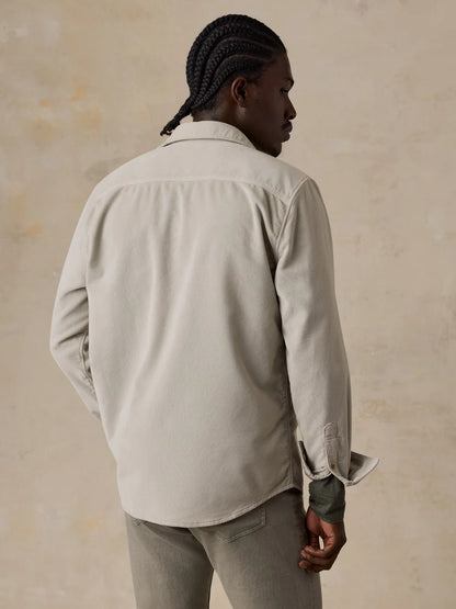 Stretch Terry Corduroy Workshirt - Tundra Stone