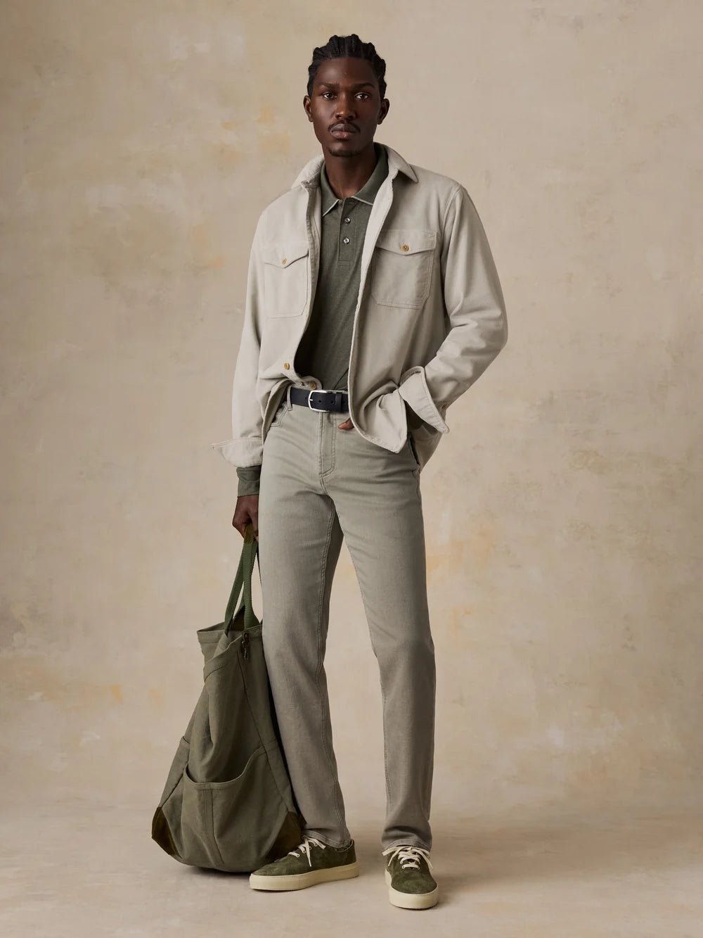 Stretch Terry Corduroy Workshirt - Tundra Stone