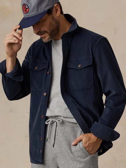 Stretch Terry Corduroy Workshirt - Abyss Navy