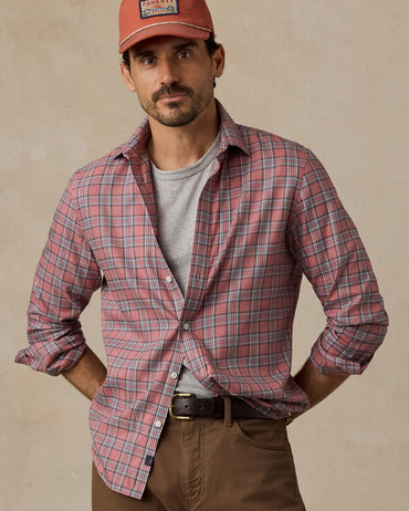 Soft Twill Movement Shirt - Crimson Rock Plaid