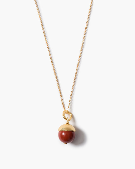 Bell Pendant Necklace - Red Jasper