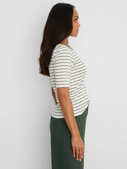 Nzt Elbow Sleeve Stripe Notch Tee