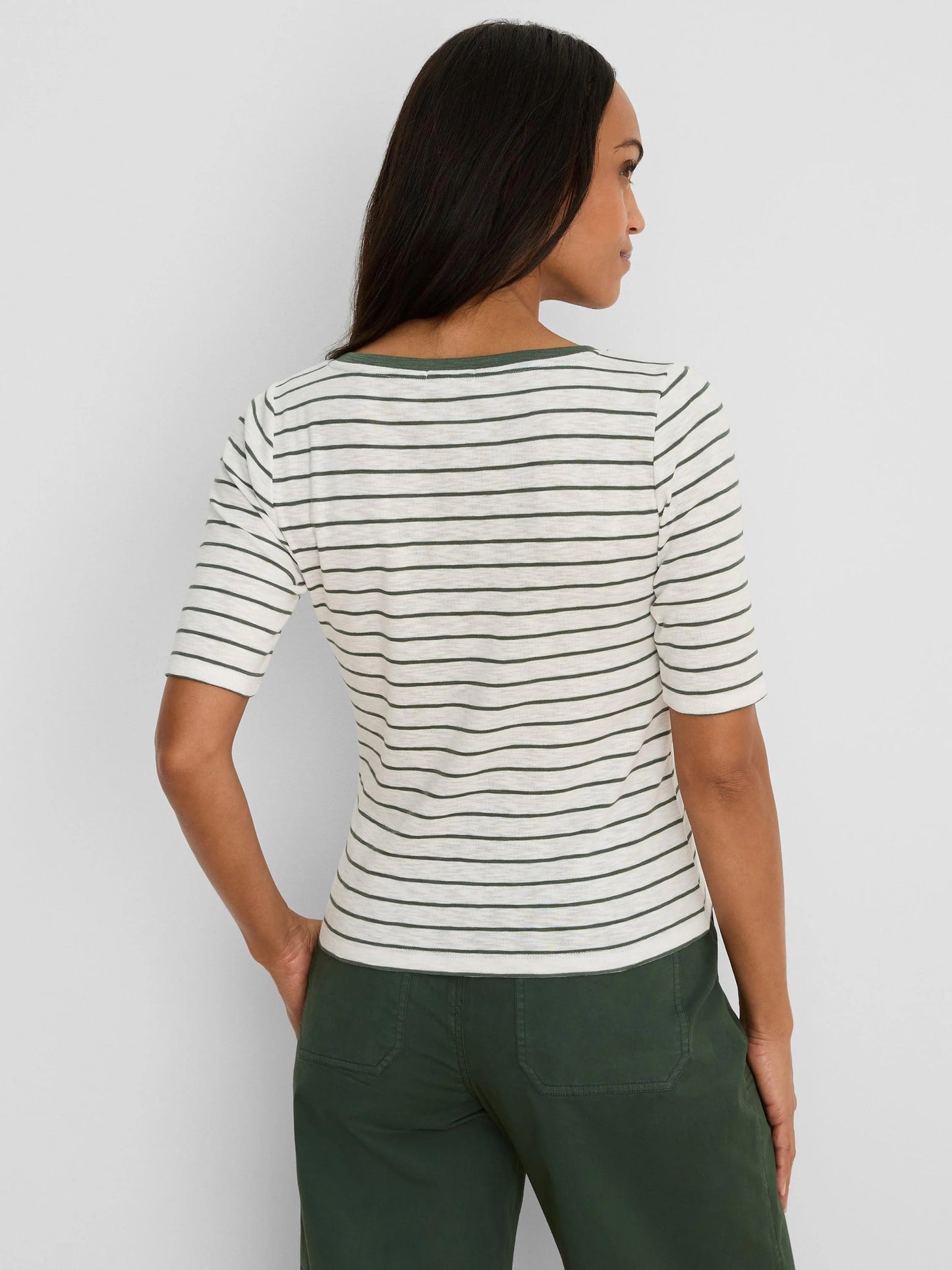 Nzt Elbow Sleeve Stripe Notch Tee