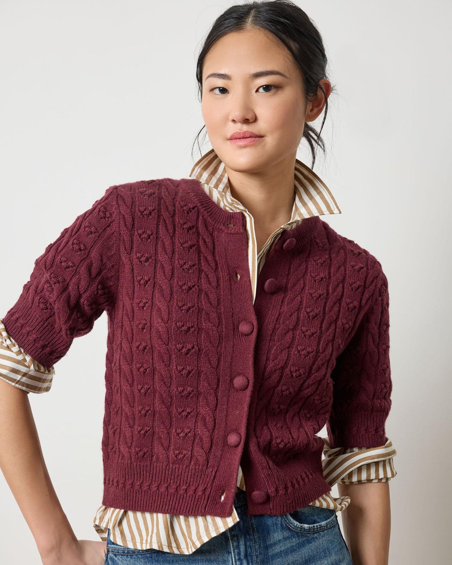 Short Sleeve Cardigan Sweater