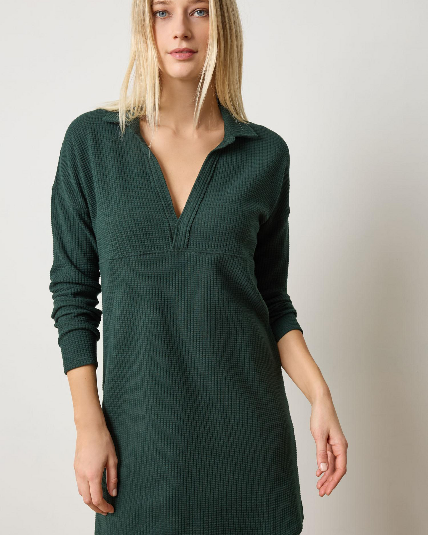 Split Neck Collared Dress