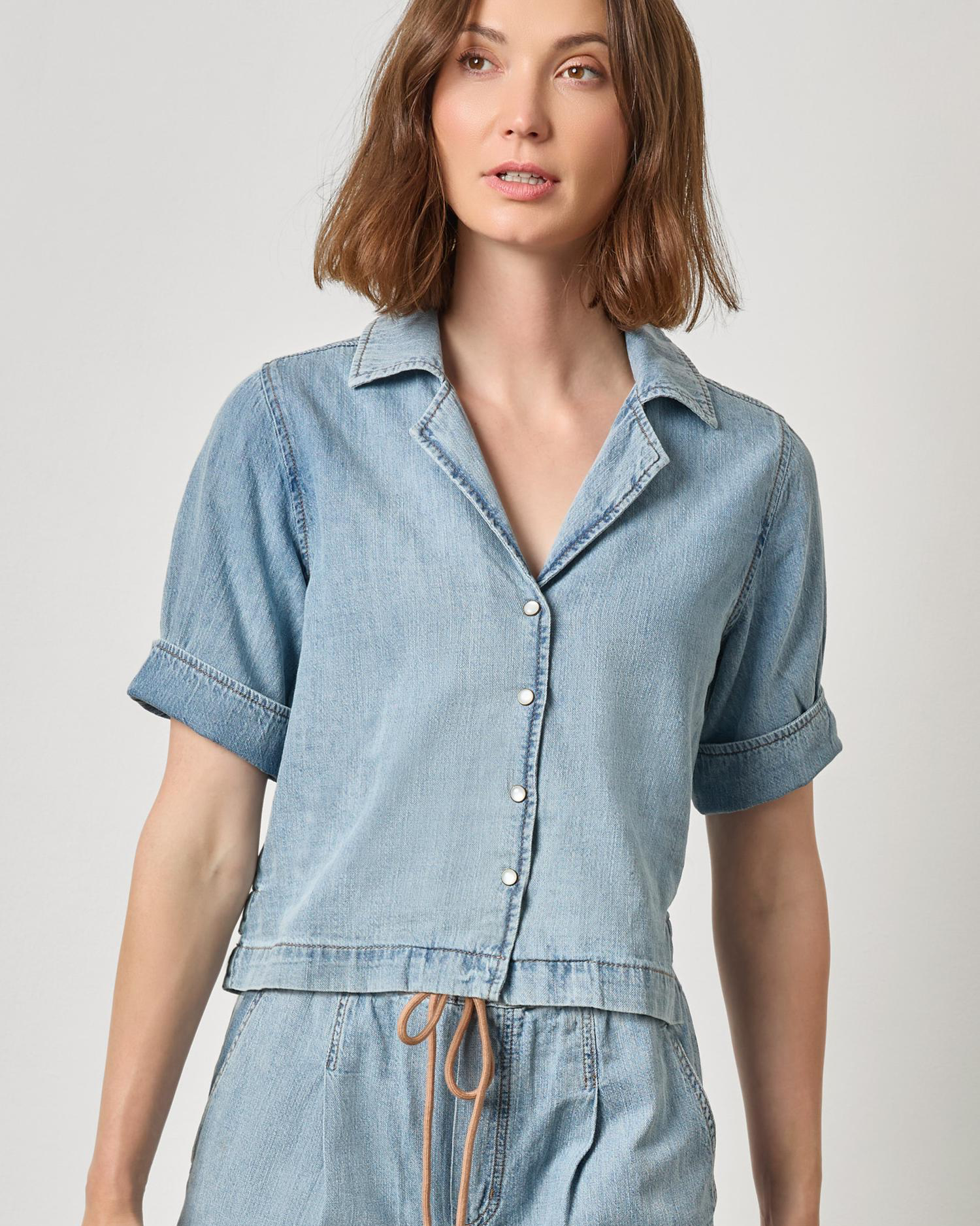 Denim Cuffed Shirt