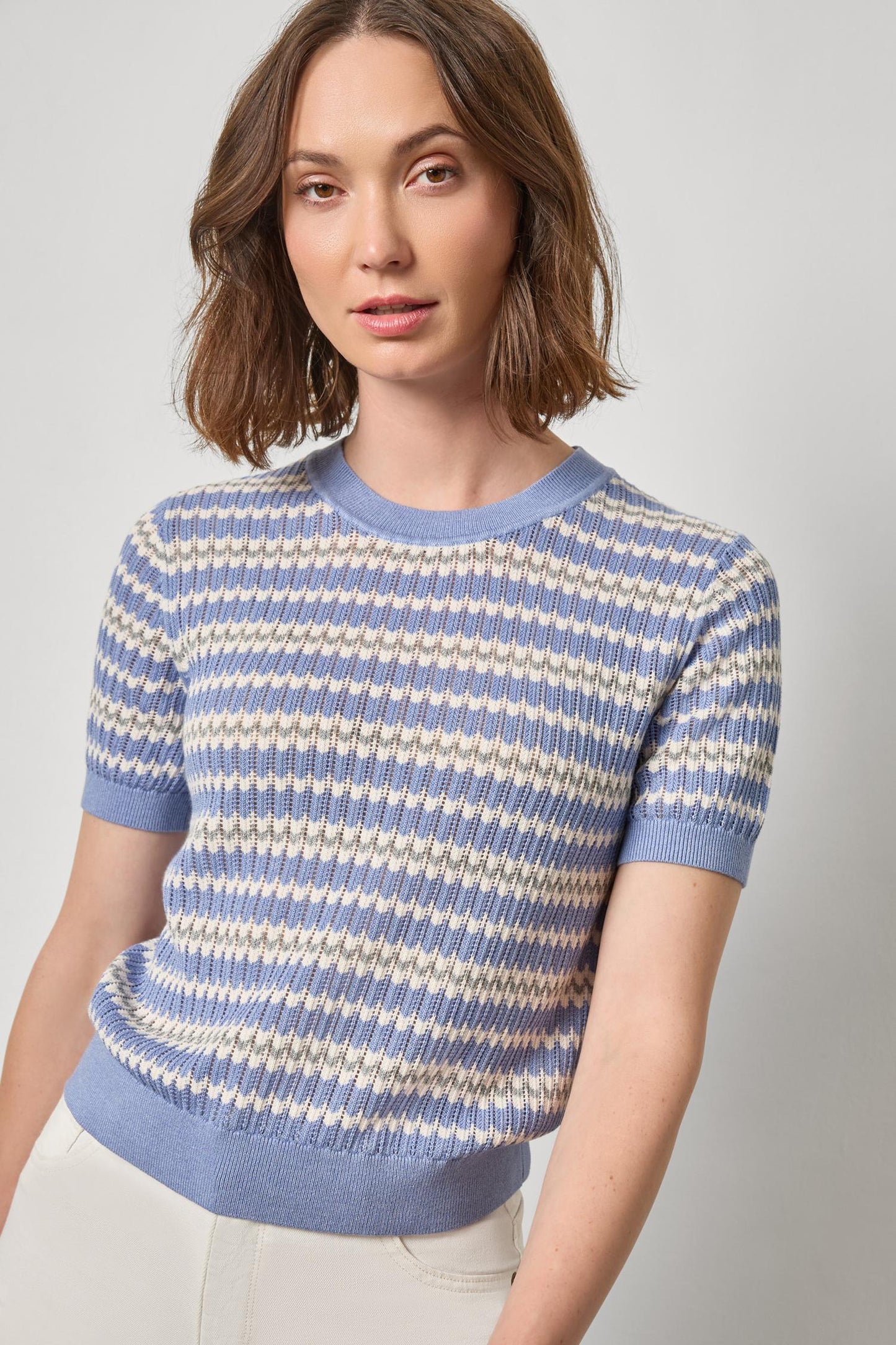 Novelty Stripe Crewneck Sweater