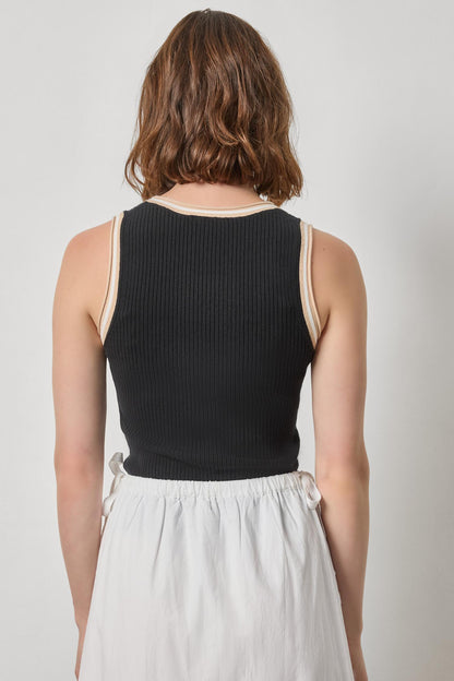 Contrast Trim Knit Tank