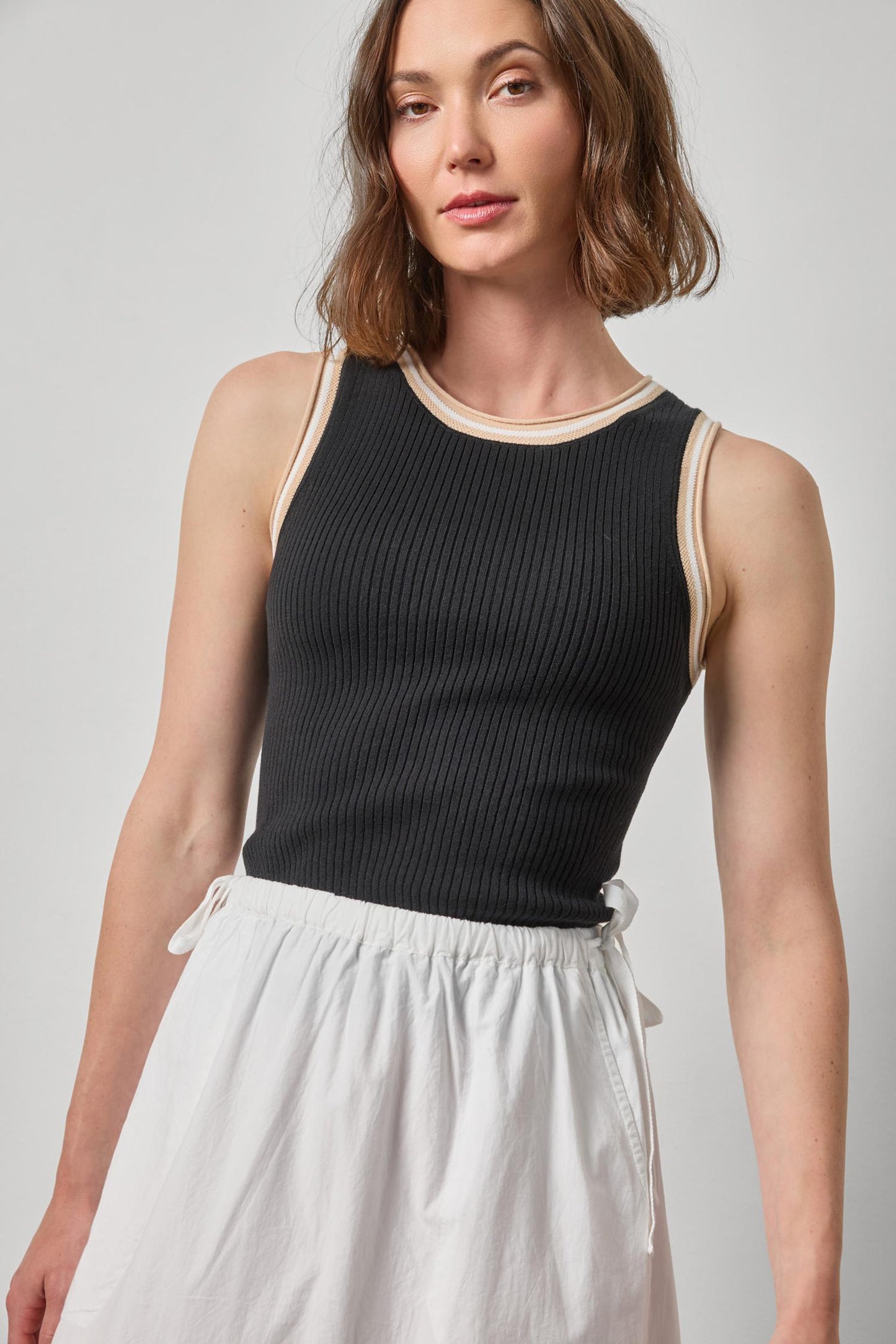 Contrast Trim Knit Tank