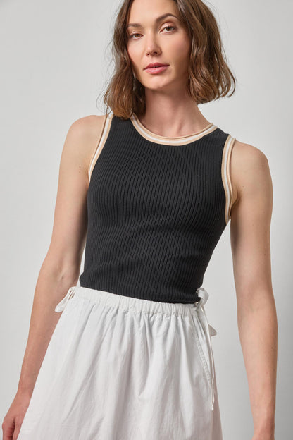 Contrast Trim Knit Tank