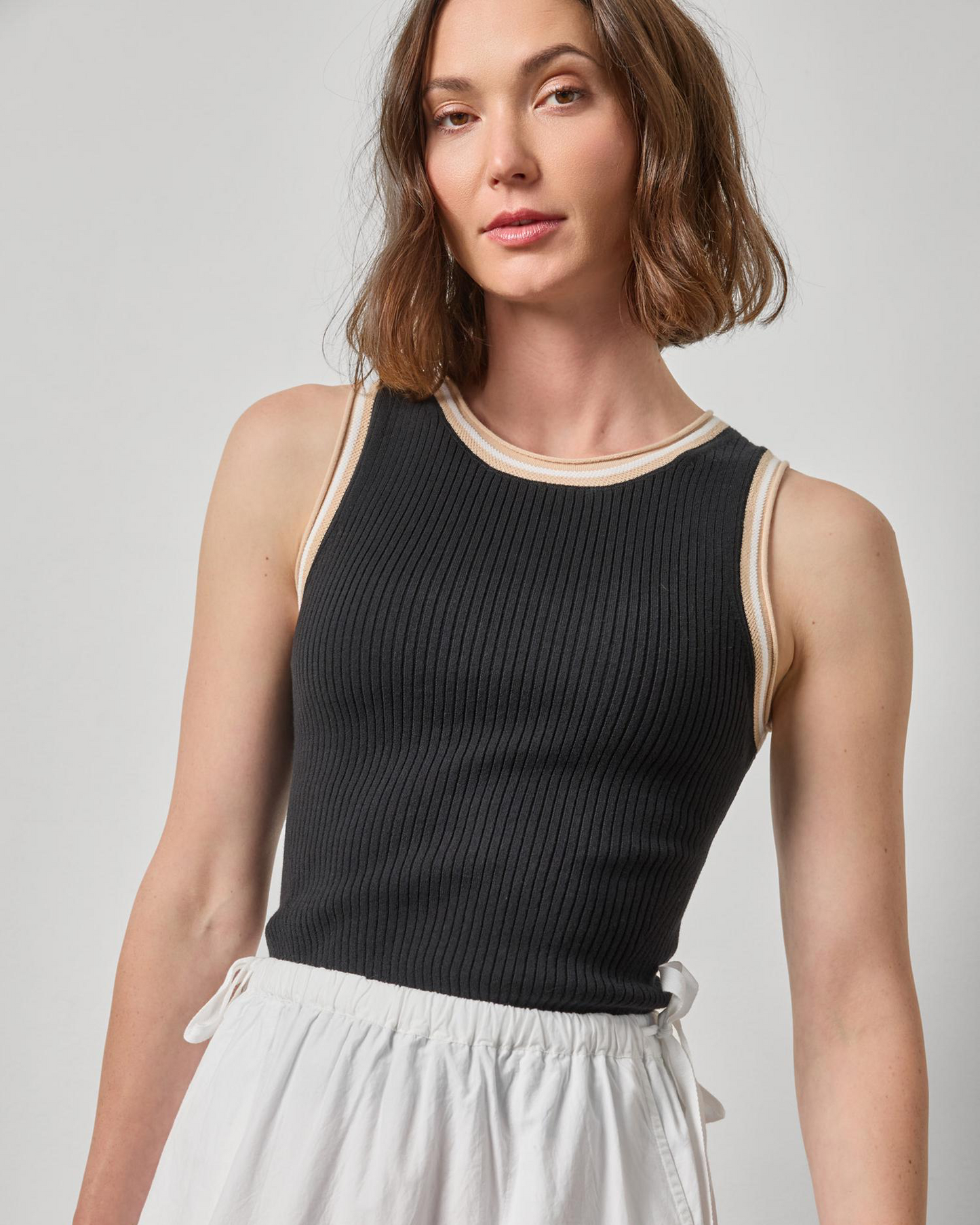 Contrast Trim Knit Tank