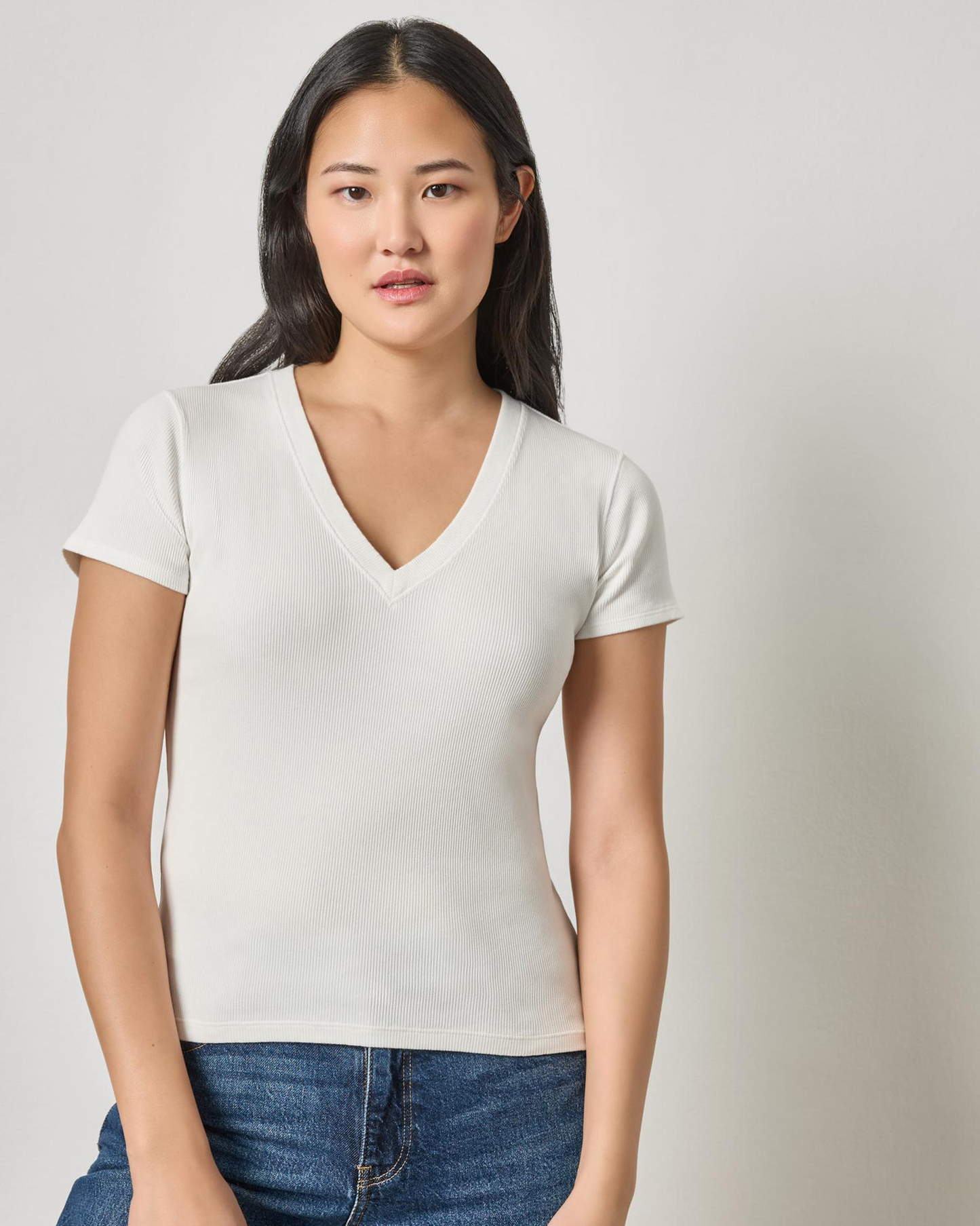 Sunwashed Cap Sleeve V-Neck