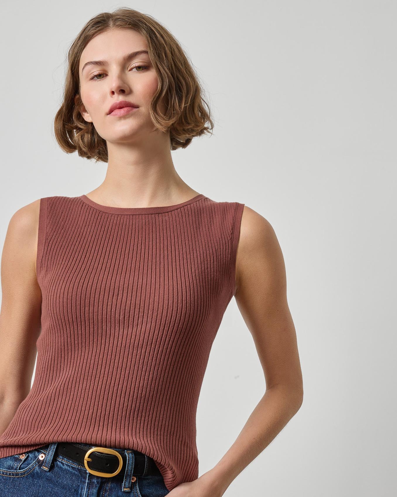 Sleeveless Rib Top