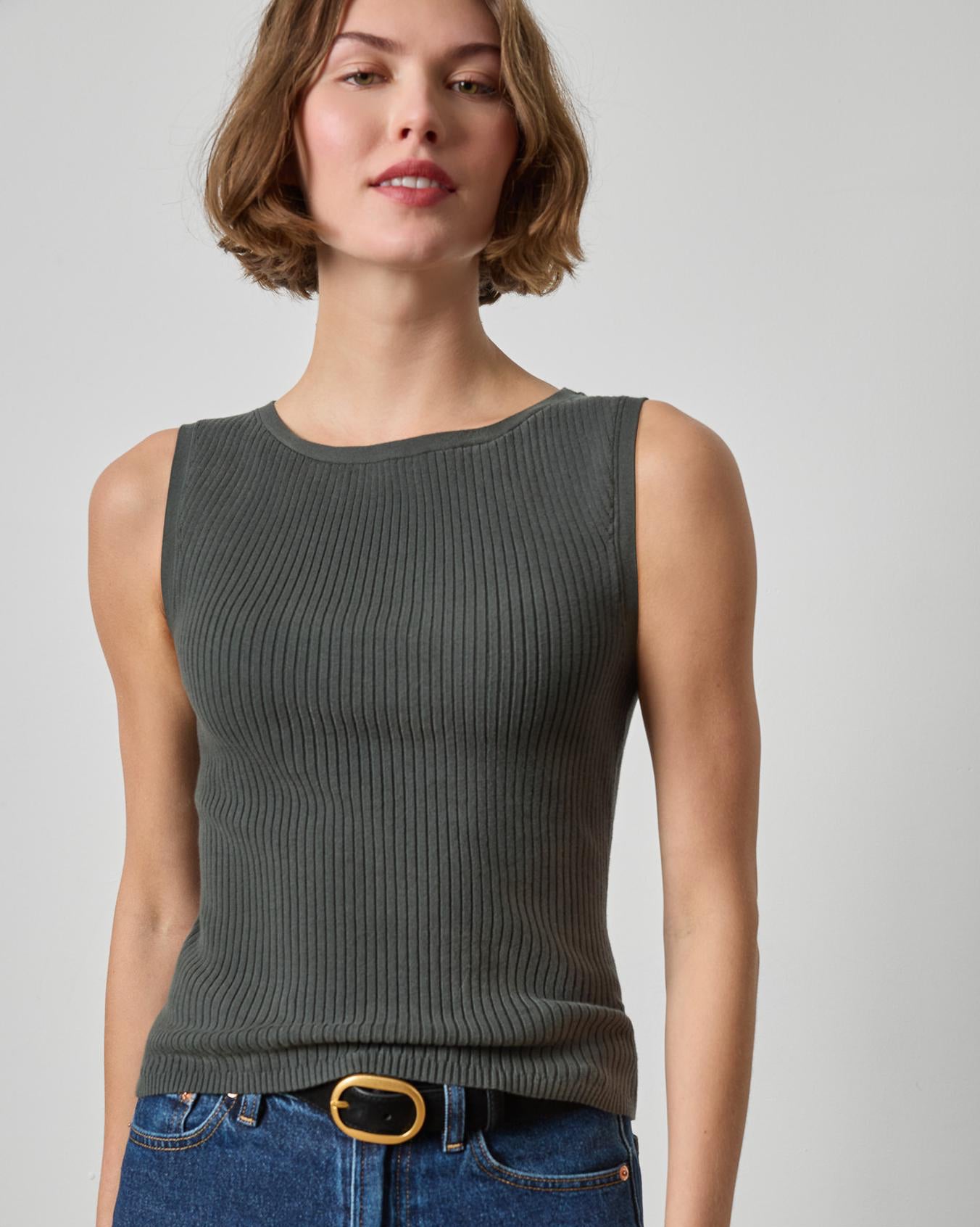 Sleeveless Rib Top