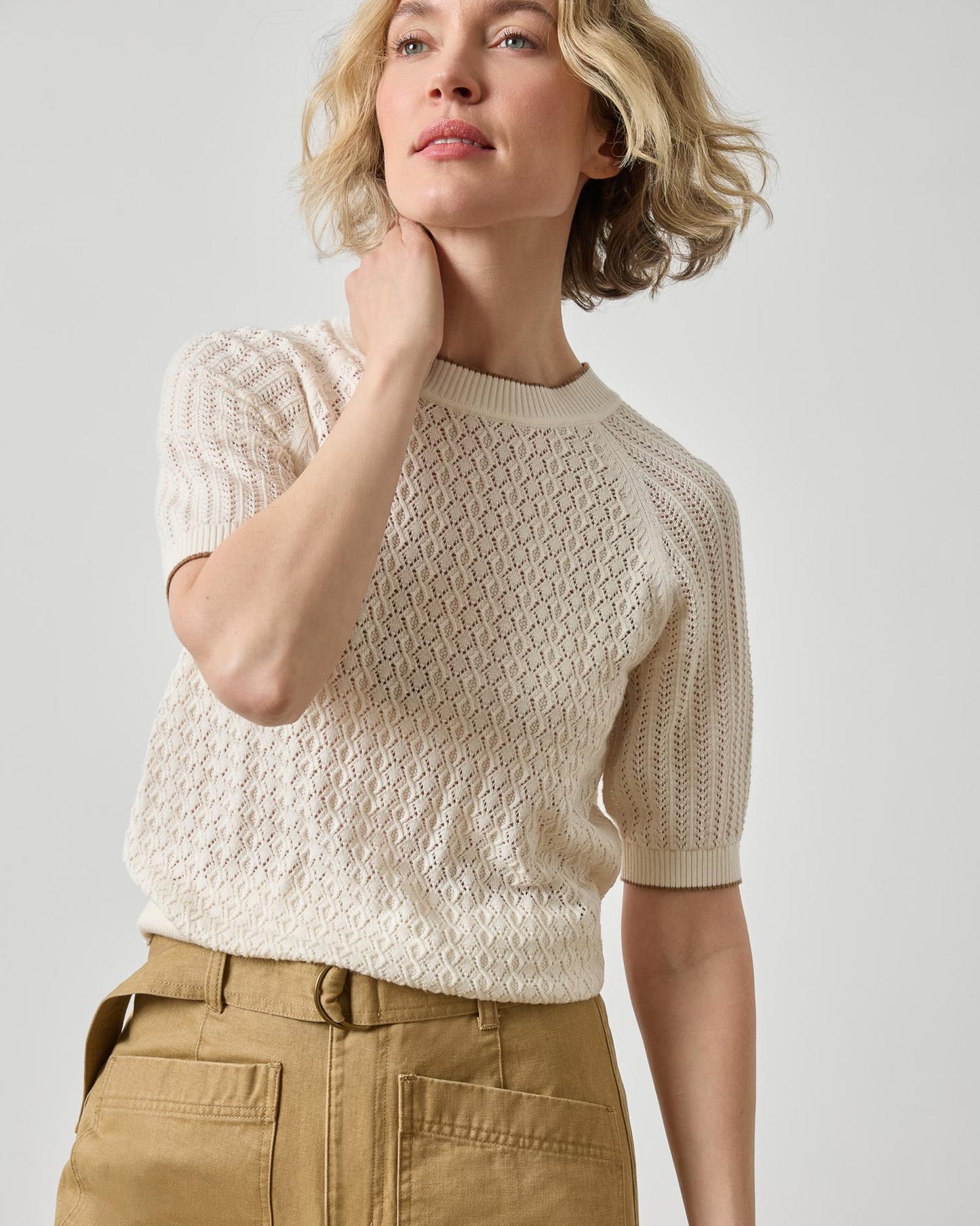 Mixed Stitch Crewneck Sweater