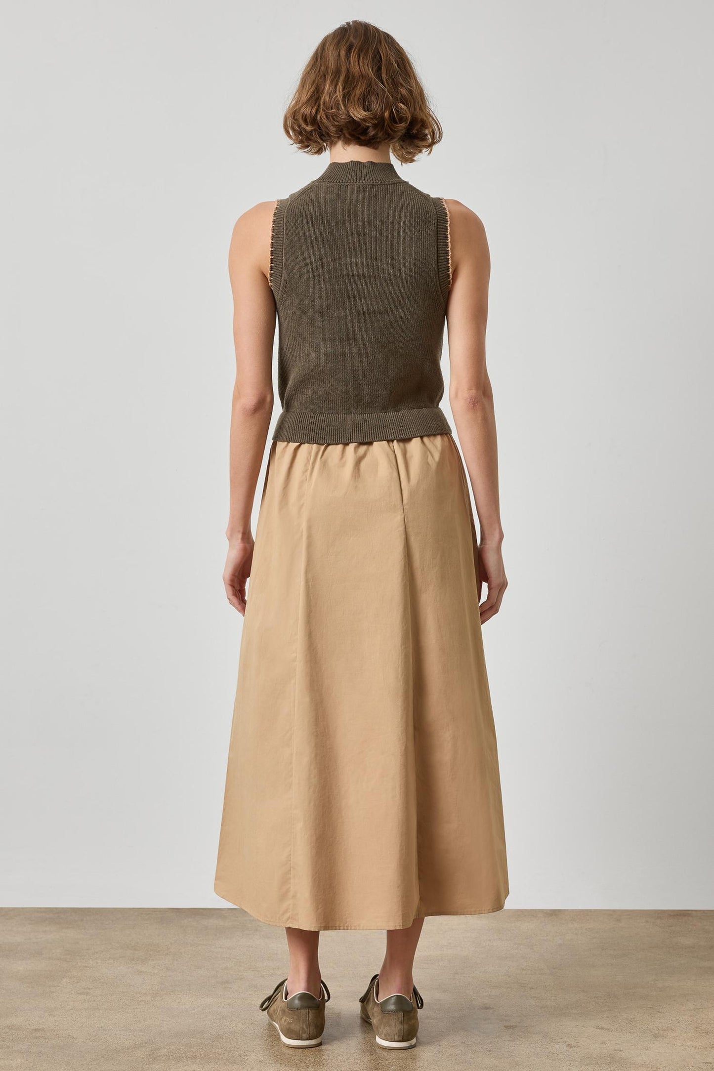 Mixed Media Mock Neck Dress