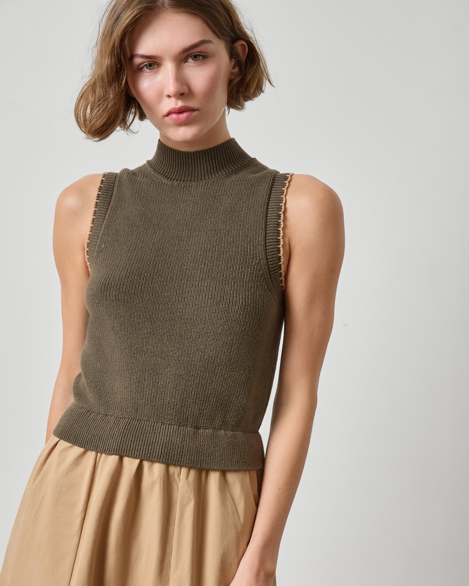 Mixed Media Mock Neck Dress
