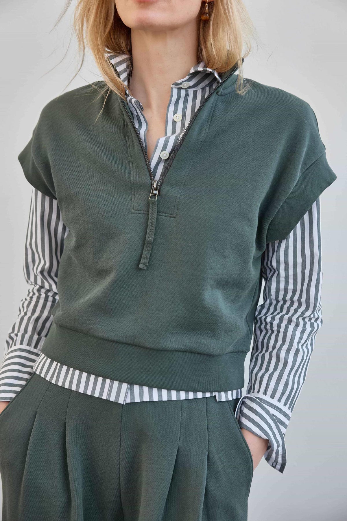 Zip Mock Neck