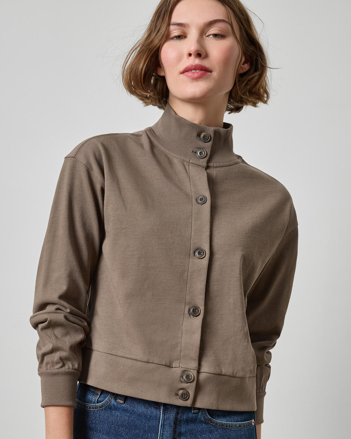 Mock Neck Cardigan