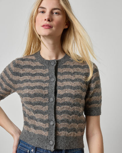 Short Sleeve Crewneck Cardigan