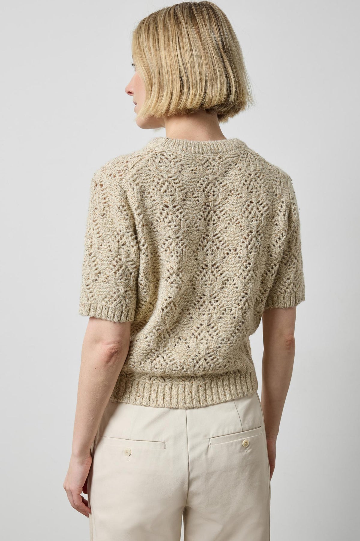 Short Sleeve Tinsel Sweater