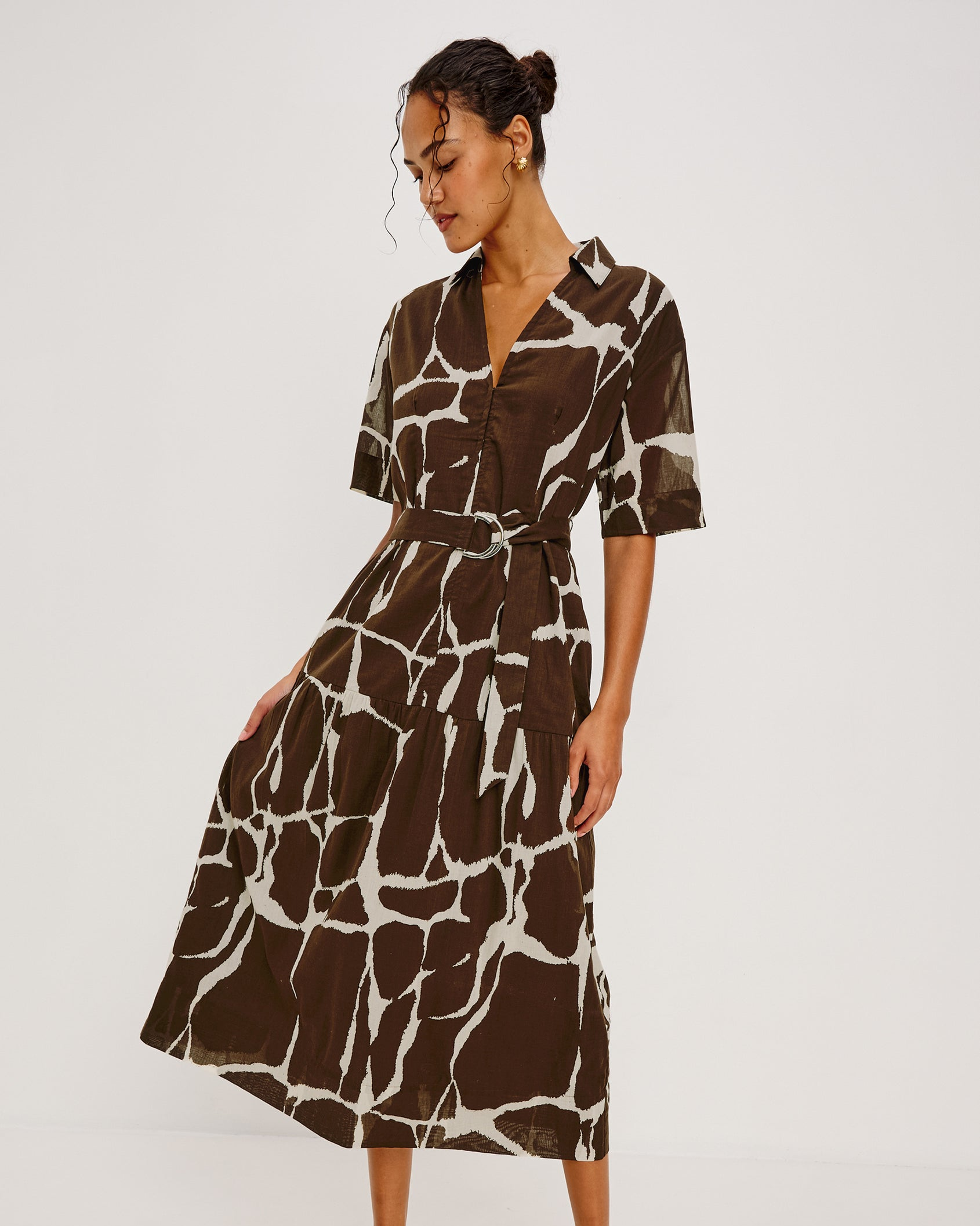 Richmond - Terra animal print midi dress with belt, breathable cotton, Rails Women's Dresses & Jumpsuits