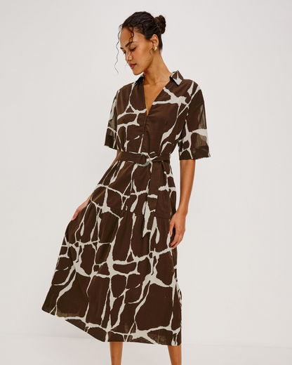 Richmond - Terra animal print midi dress with belt, breathable cotton, Rails Women's Dresses & Jumpsuits