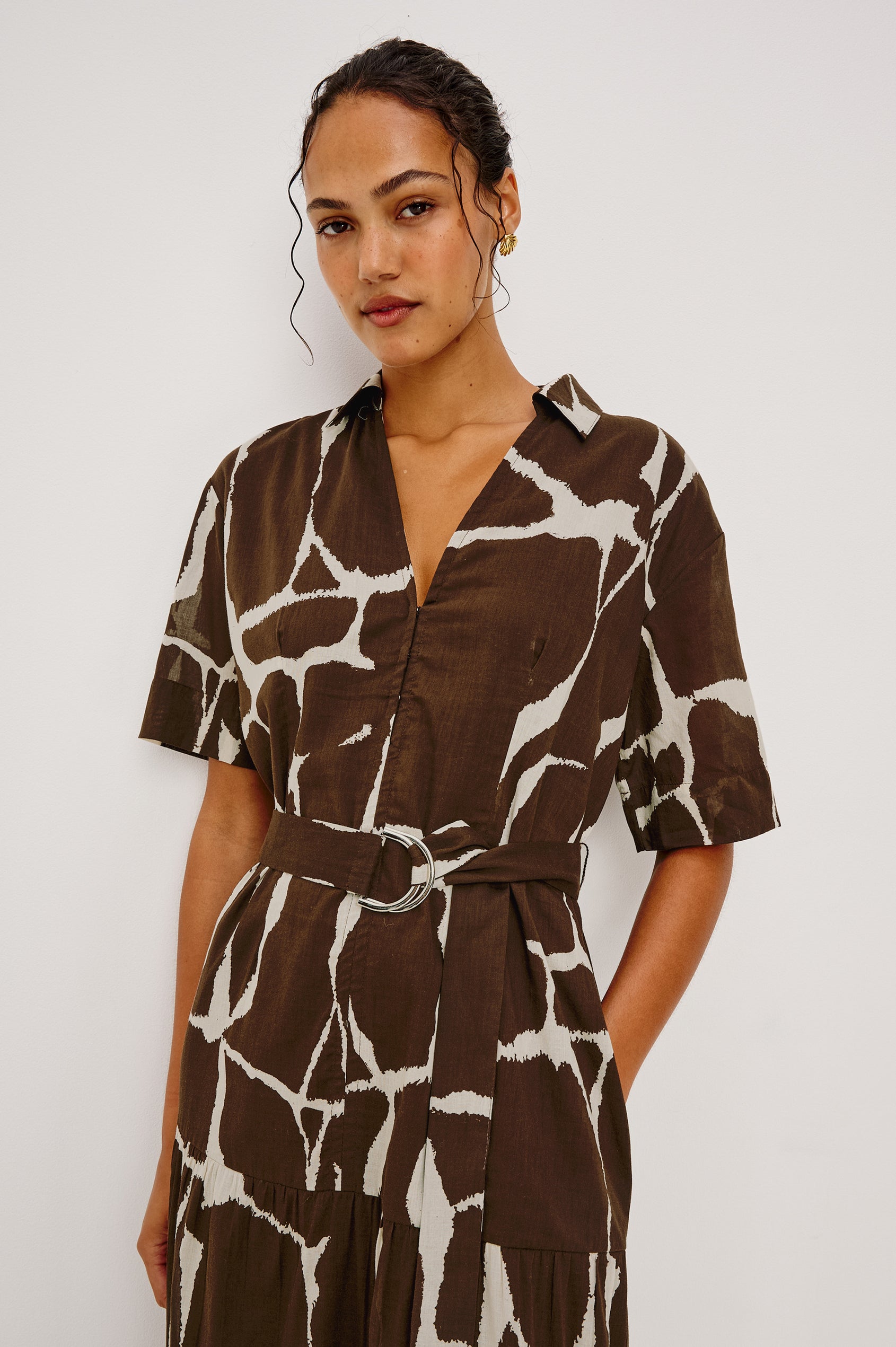 Richmond - Terra animal print midi dress with belt by RAILS, breathable cotton, Rails Women's dresses