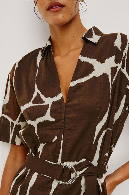 Richmond - Terra animal print midi dress with belt, breathable cotton, Rails Women's Dresses & Jumpsuits