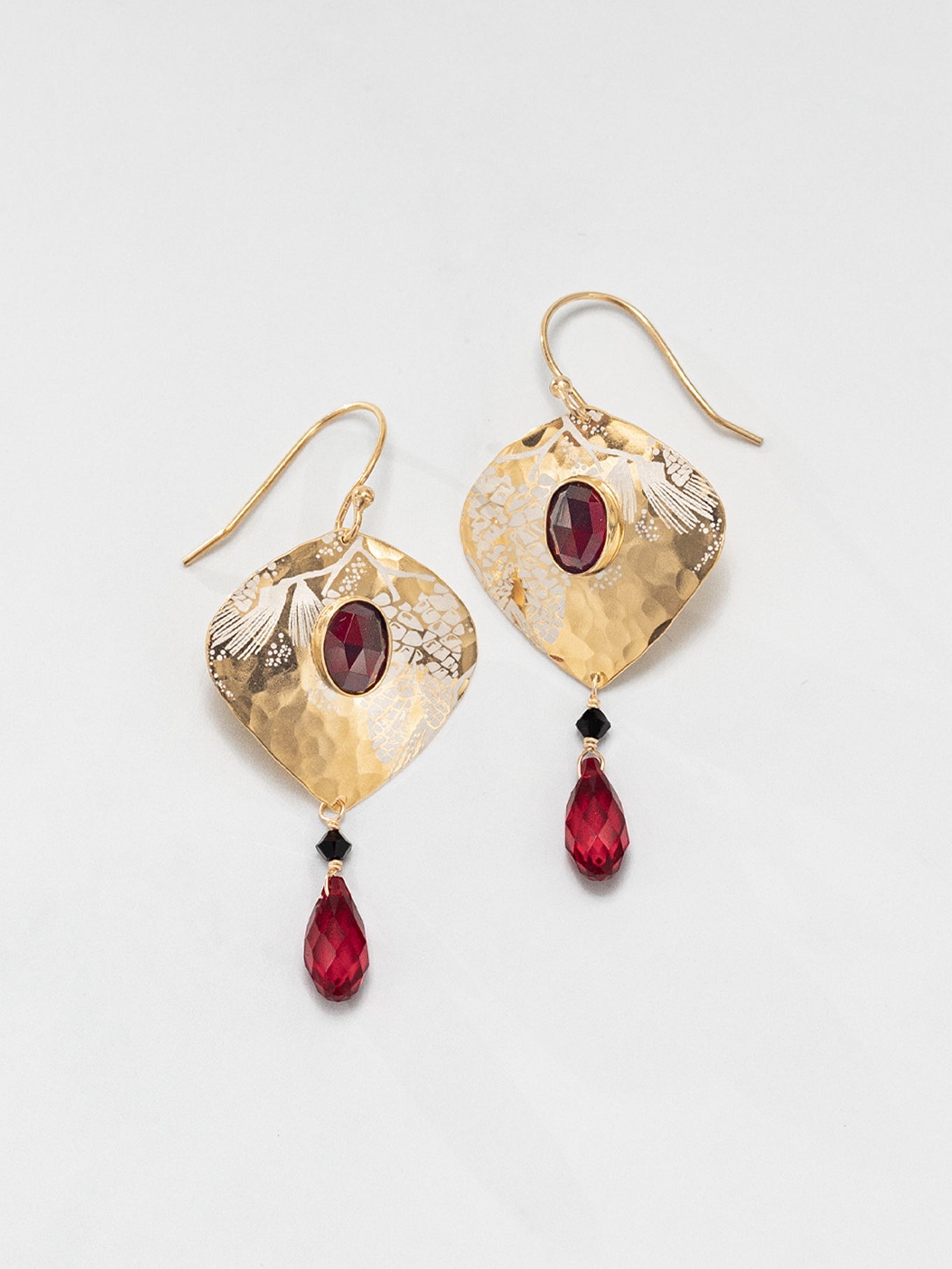 Estelle gold-tone earrings with red crystal accents by HOLLY YASHI, Women's Jewelry, HCO