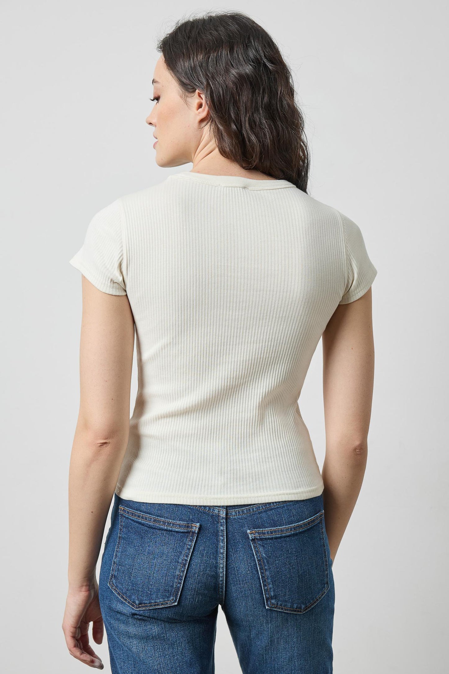 Ribbed Short Sleeve Crew