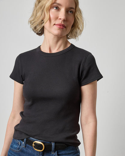 Ribbed Short Sleeve Crew