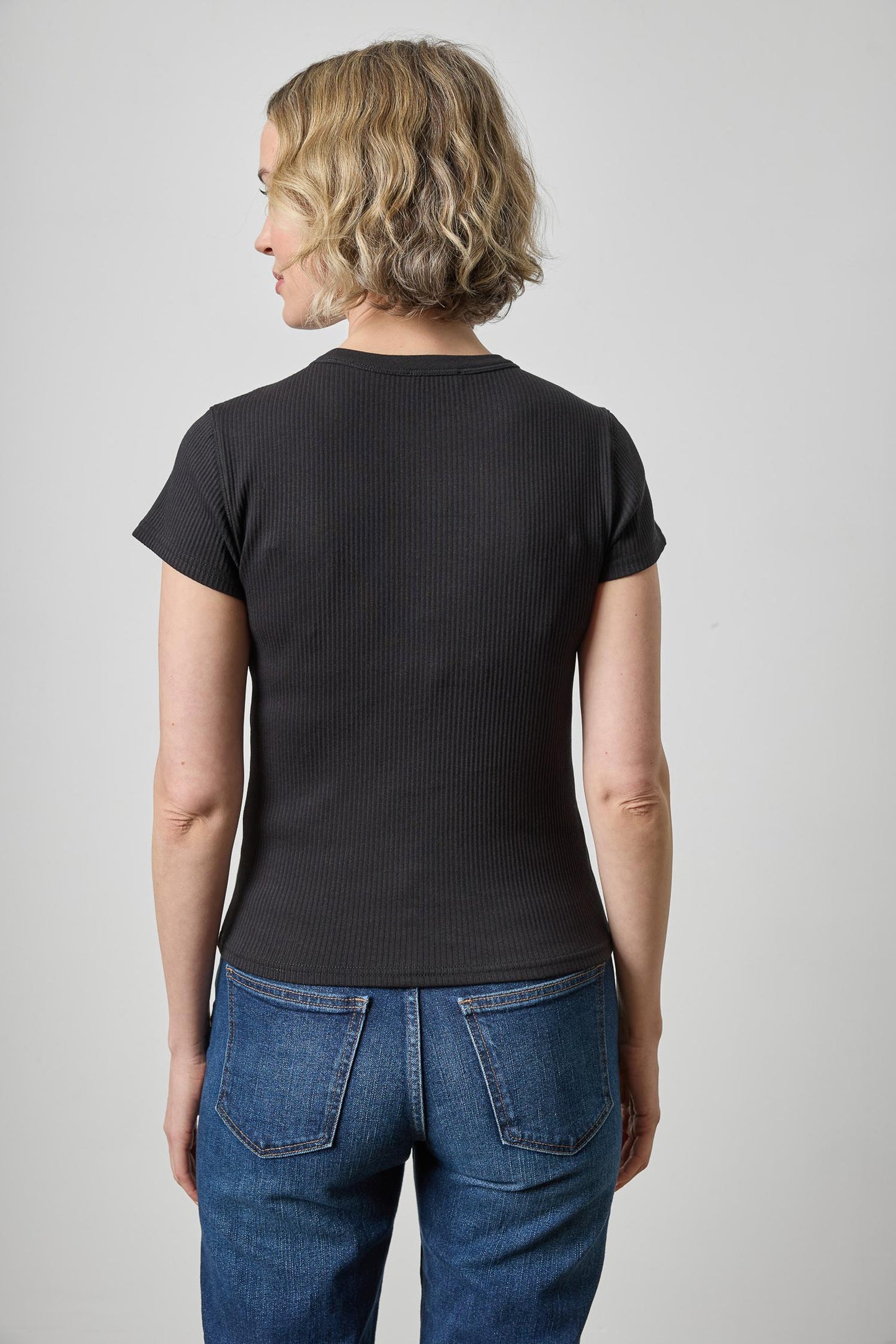 Ribbed Short Sleeve Crew