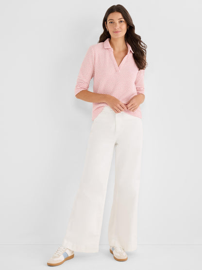 Textured Tuck Stitch Knit Polo