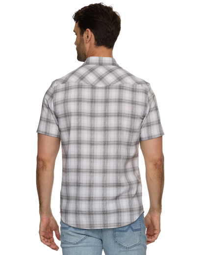 Bluffs SS Performance Western Shirt - Grey/White