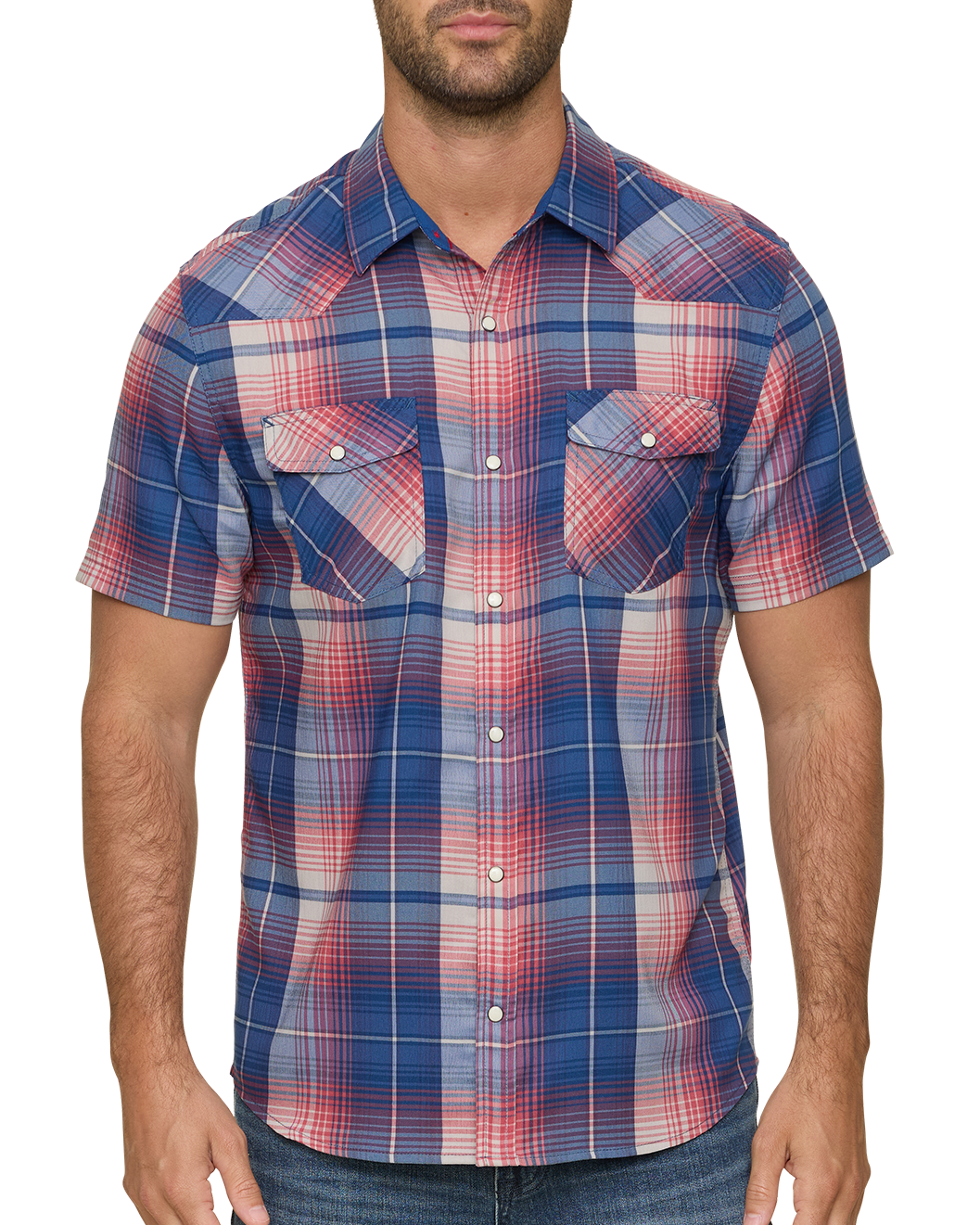 Hurst SS Outdoor Performance Western Shirt in moisture-wicking plaid by FLAG & ANTHEM