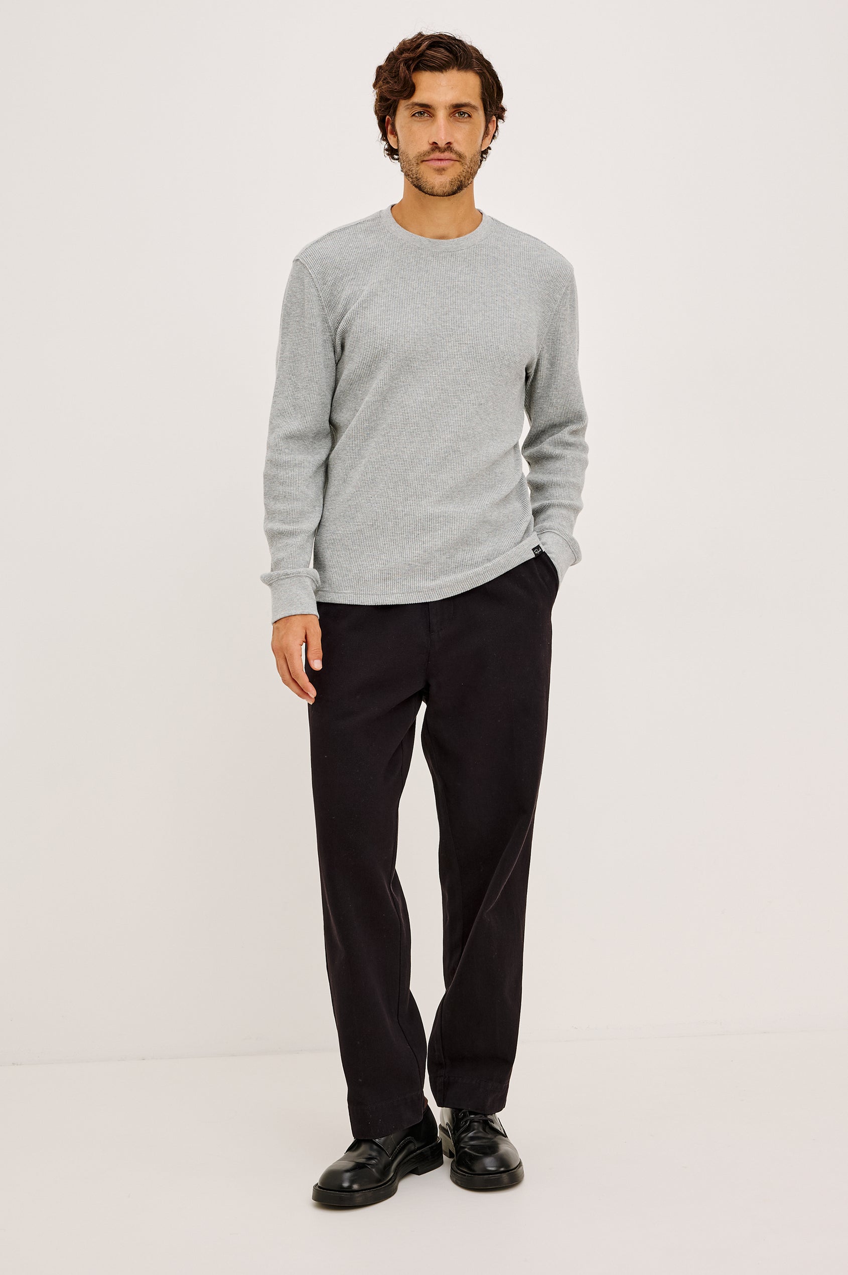 Smith Thermal - Heather Grey soft midweight cotton blend pullover, RAILS, Fredericksburg boutique