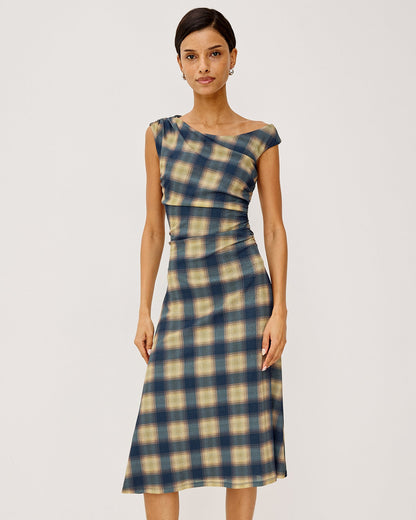 Sorra - Navy Sage Plaid
