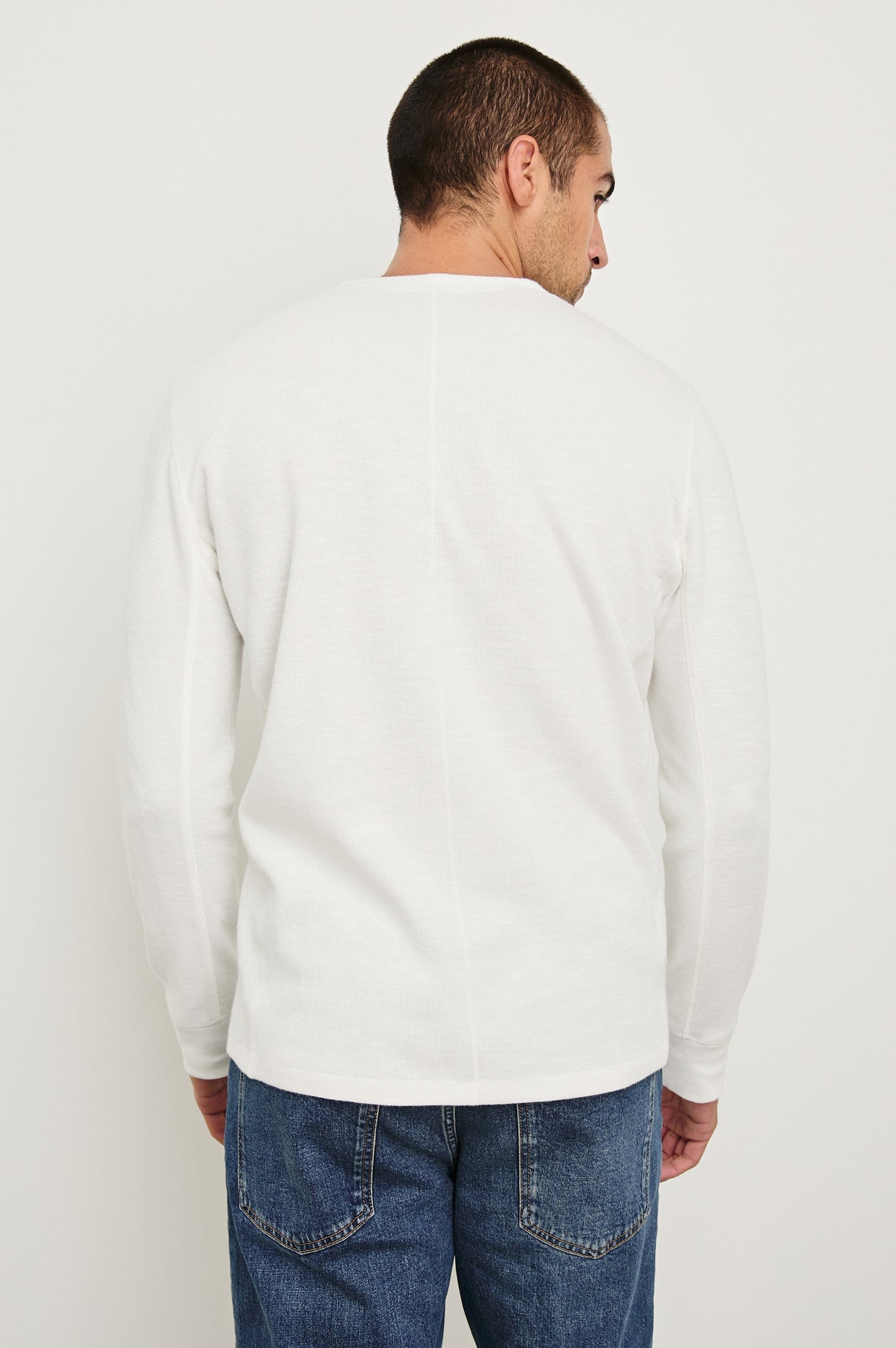 Soto Henley - Whitecap long sleeve in soft cotton modal rib, RAILS, Fredericksburg boutique
