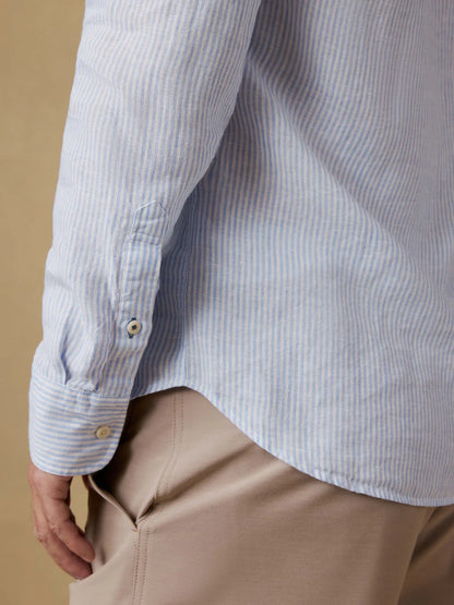 Laguna Linen Shirt - Summer Classic Stripe breathable striped men's long sleeve by FAHERTY