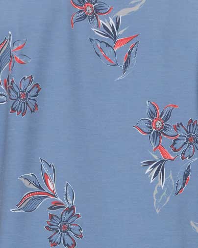 Ridgely SS Floral Print Outdoor Performance Shirt in blue with moisture wicking by FLAG & ANTHEM