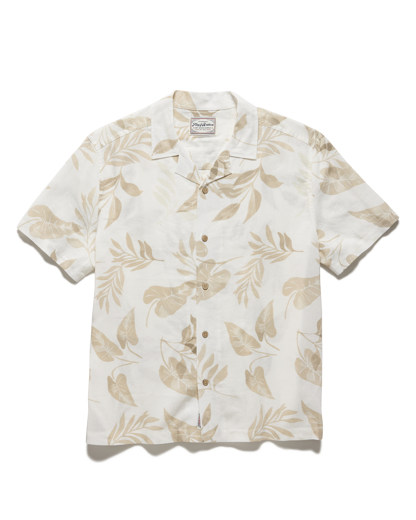 Parons SS Leaf Print Camp Collar Shirt