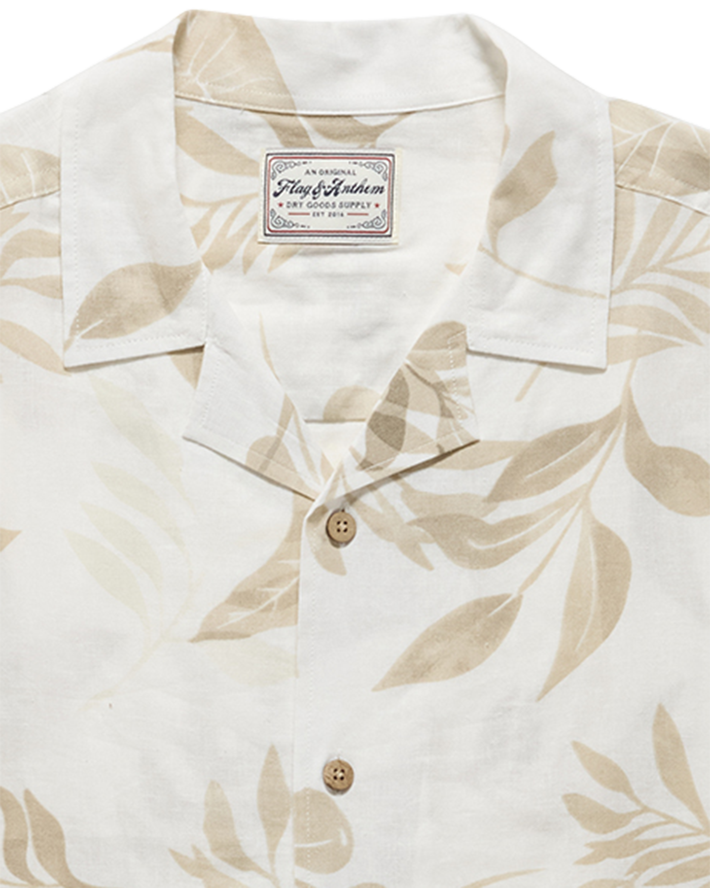 Parons SS Leaf Print Camp Collar Shirt